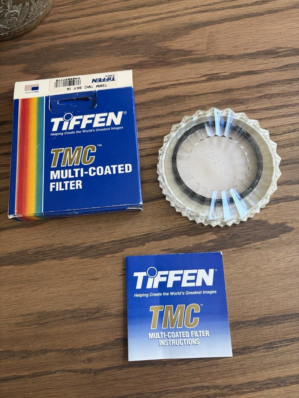 Vintage 1990s Tiffen 72mm Lens Filter Sky 1A TMC in Box